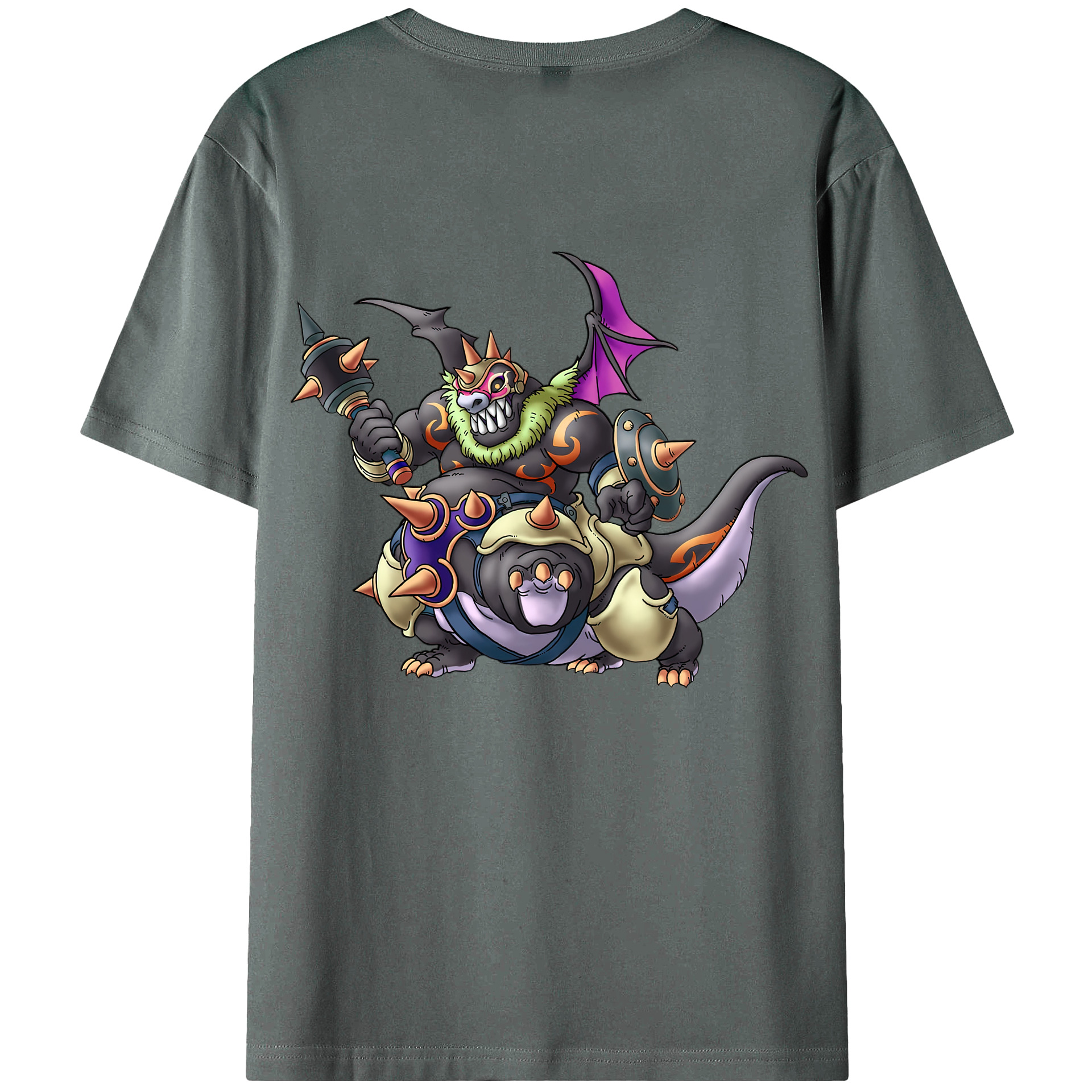 （画像用） ドラゴンクエスト Doragon Kuesuto Dragon Quest 綿100％ メンズ半袖Tシャツ（バックプリント） 通気性